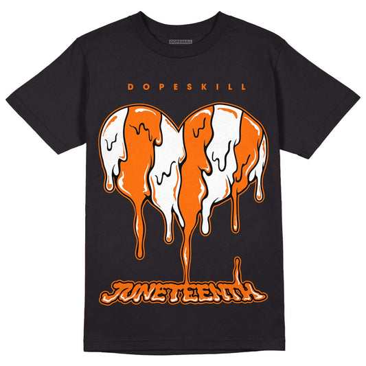 Orange, Black & White Sneakers DopeSkill T-Shirt Juneteenth Heart Graphic Streetwear - Black