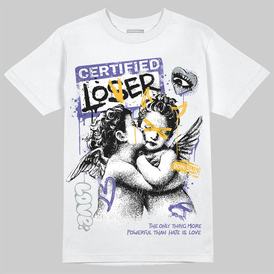 Jordan 4 Retro Lakers DopeSkill T-Shirt Certified Lover Graphic Streetwear - White 