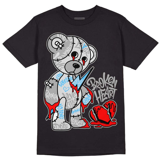 Dunk Low ‘Pure Platinum’ DopeSkill T-Shirt Broken Heart Graphic Streetwear - Black
