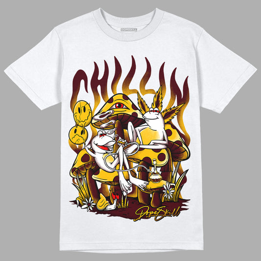 Dunk Yellow Bordeaux DopeSkill T-Shirt Chillin Graphic Streetwear - White