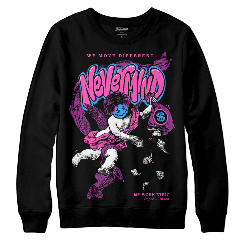 Jordan 4 GS “Hyper Violet” DopeSkill Sweatshirt Nevermind Graphic Streetwear - Black