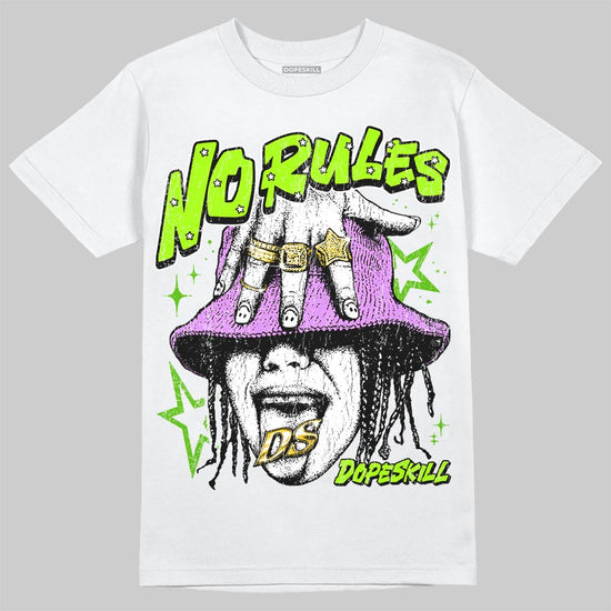 Neon Green Sneakers DopeSkill T-Shirt No Rules Graphic Streetwear - WHite