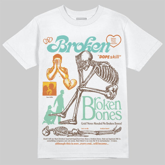 SB Dunk Low Rodeo Tourmaline DopeSkill T-Shirt Broken Bones Graphic Streetwear - White