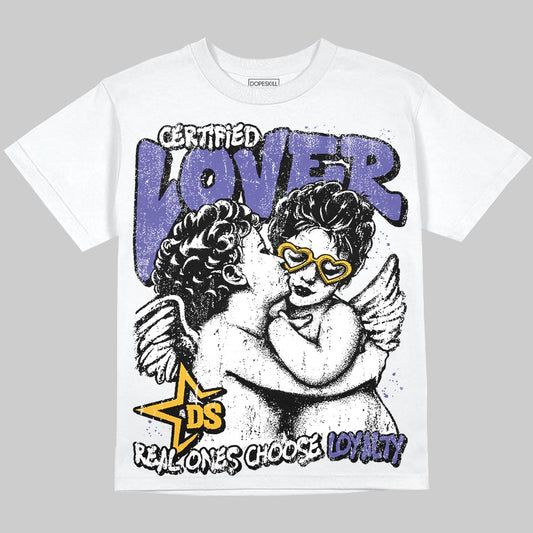 Jordan 4 Retro Lakers DopeSkill T-Shirt Real Ones Choose Loyalty Graphic Streetwear - White