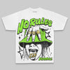 Neon Green Oversize Print No Rules DopeSkill Graphic Premium T-shirt Streetwear - White