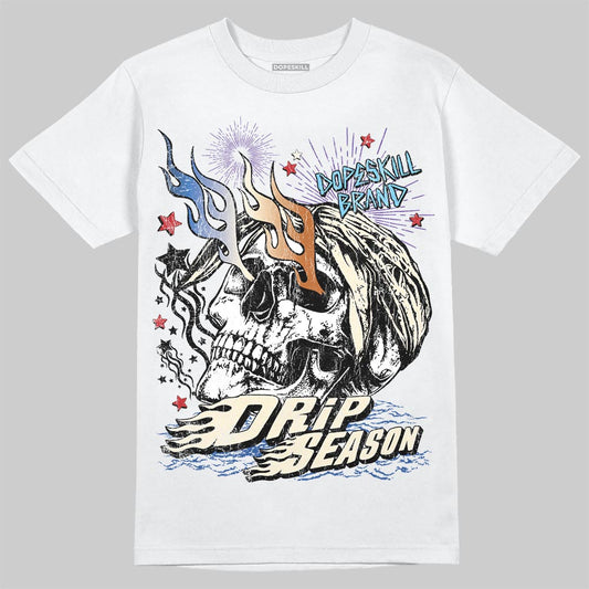 Jordan 17 Retro Low SP Infinite Archives DopeSkill T-Shirt Drip Season Graphic Streetwear - White