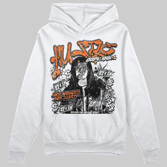 Orange, Black & White Sneakers DopeSkill Hoodie Sweatshirt No Money No Lust Graphic Streetwear - White