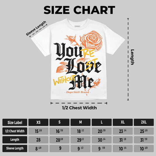 Orange Black White DopeSkill Oversize Print T-Shirt You’re Lost Without Me Graphic