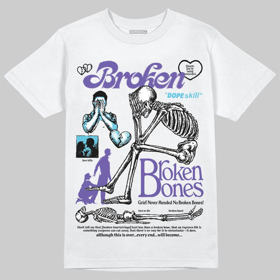 Jordan 8 Retro 'Aqua' 2025 DopeSkill T-Shirt Broken Bones Graphic Streetwear - White