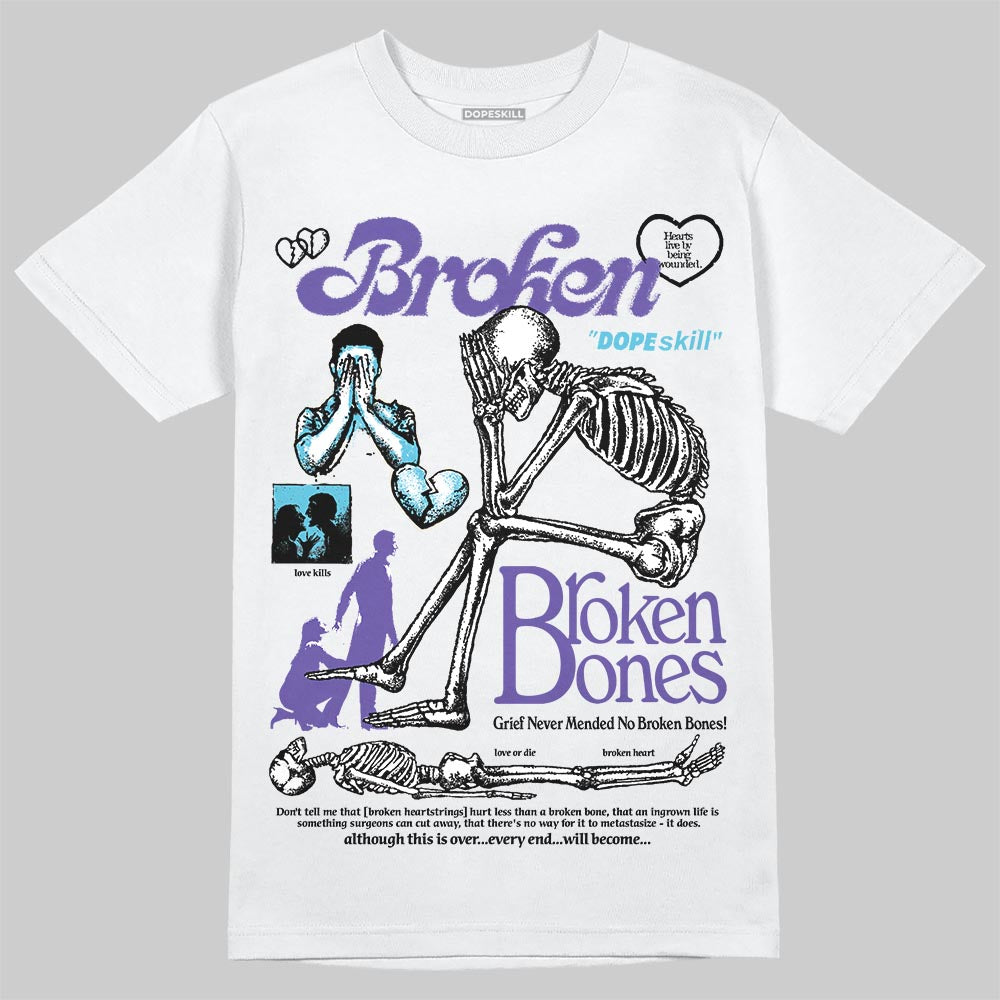 Jordan 8 Retro 'Aqua' 2025 DopeSkill T-Shirt Broken Bones Graphic Streetwear - White