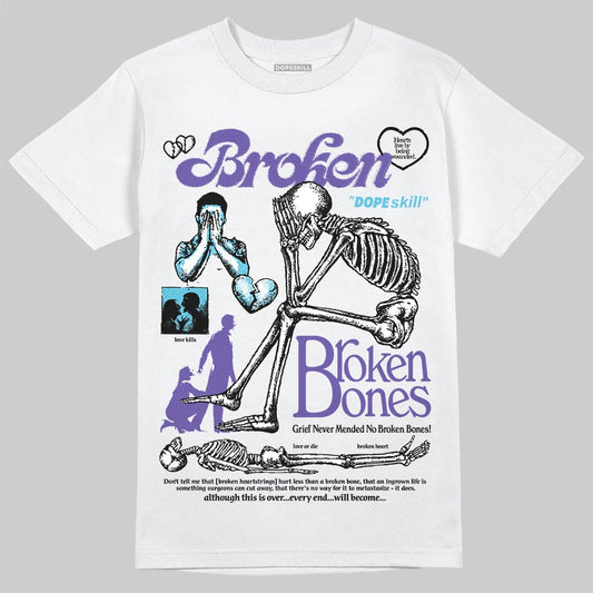 Jordan 8 Retro 'Aqua' 2025 DopeSkill T-Shirt Broken Bones Graphic Streetwear - White