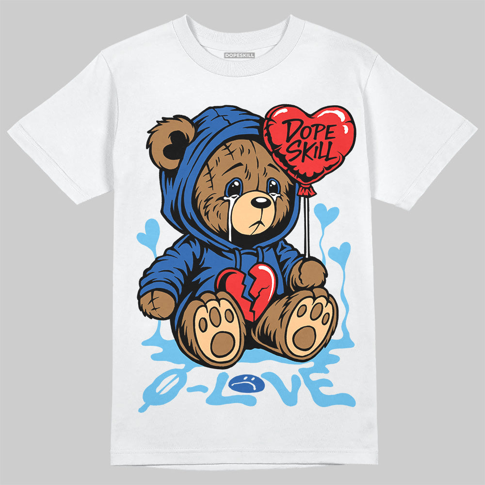 Jordan 12 “Blueberry” DopeSkill T-Shirt Broken Bear Graphic Streetwear - White