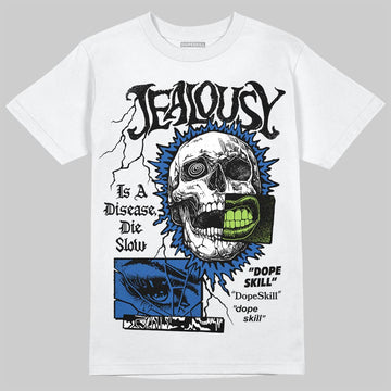 Air Griffey Max 1 Varsity Royal and Volt DopeSkill T-Shirt Jealousy Graphic Streetwear - White