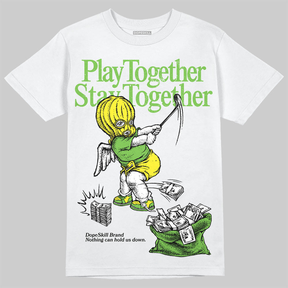 Neon Green Sneakers DopeSkill T-Shirt Play together, Stay together Graphic Streetwear - White 