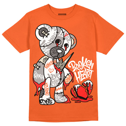 Jordan 3 Georgia Peach DopeSkill Orange T-shirt Broken Heart Graphic Streetwear