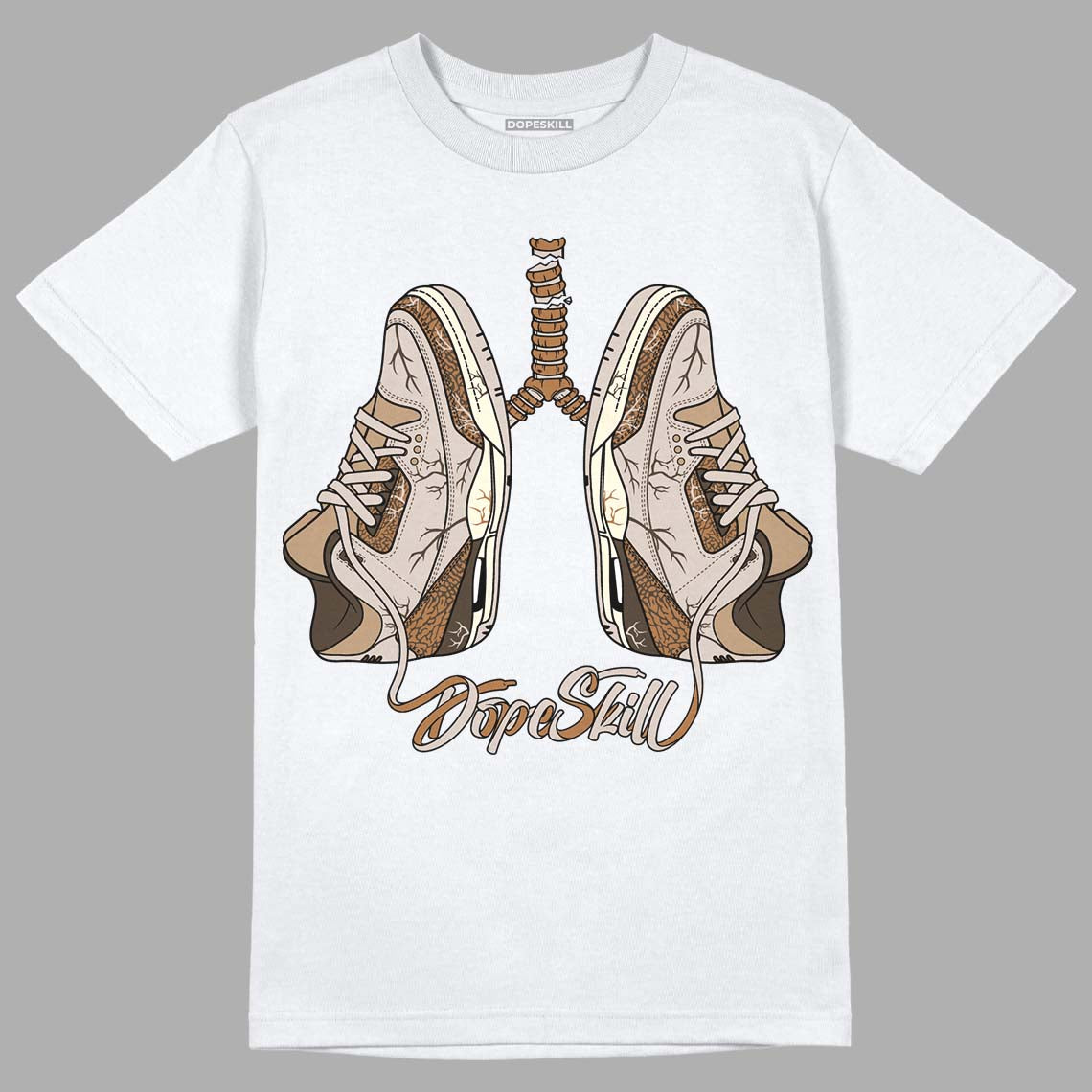 Jordan 3 Retro Palomino DopeSkill T-Shirt Breathe Graphic Streetwear - White