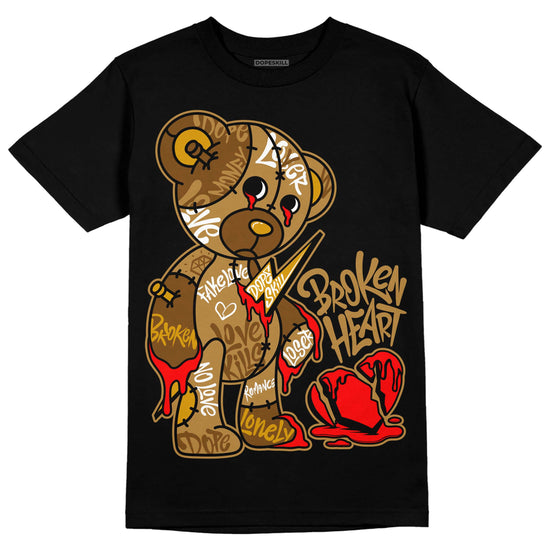 Jordan 13 Wheat 2023 DopeSkill T-Shirt Broken Heart Graphic Streetwear - Black