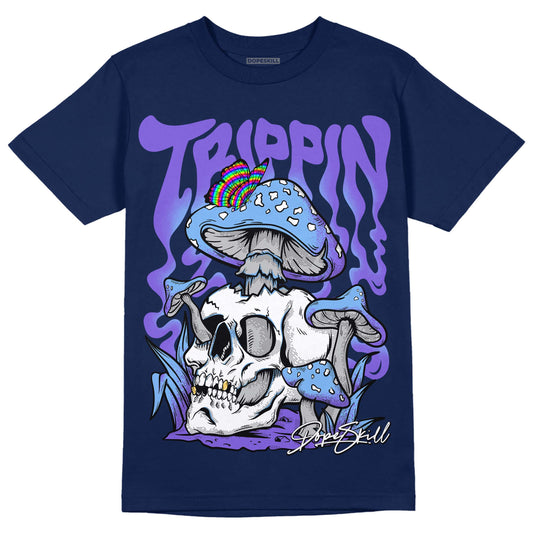 Jordan 5 SE “Georgetown” DopeSkill Midnight Navy T-Shirt Trippin Graphic Streetwear