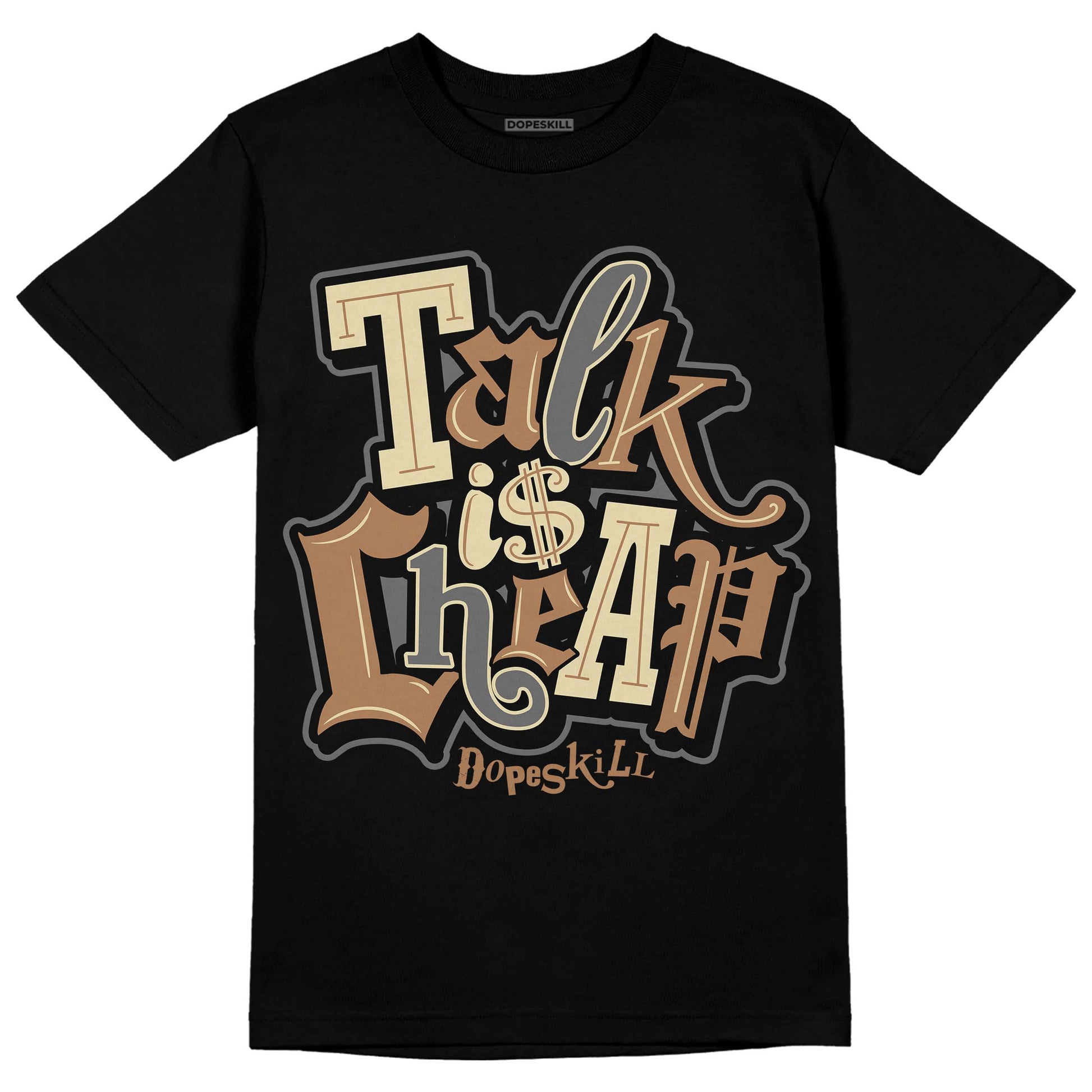 Jordan 6 WMNS Gore-Tex Brown Kelp DopeSkill T-Shirt Talk Is Chip Graphic Streetwear - Black