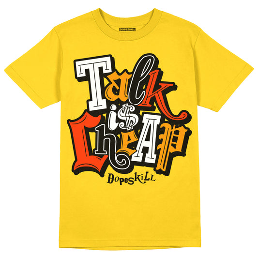 Jordan 6 “Yellow Ochre” DopeSkill Yellow T-shirt Talk Is Chip Graphic Streetwear