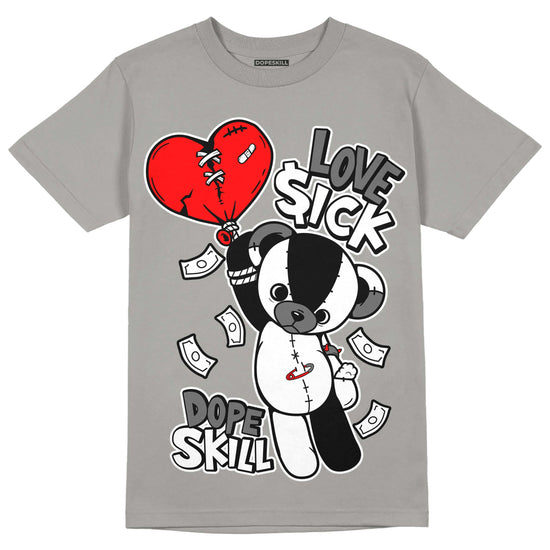 Grey Sneakers DopeSkill Grey T-shirt Love Sick Graphic Streetwear