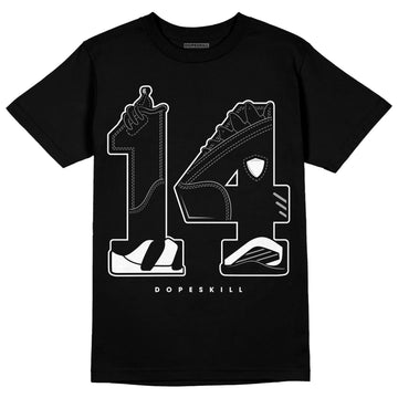 Jordan 14 "Black/White" DopeSkill T-Shirt Number 14 Graphic Streetwear - Black 