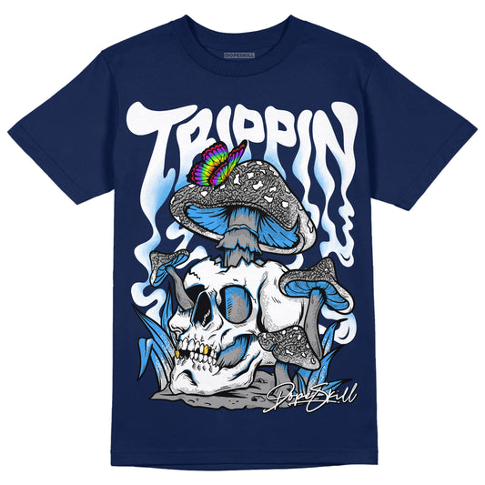 Jordan 3 "Midnight Navy" DopeSkill Navy T-shirt Trippin Graphic Streetwear