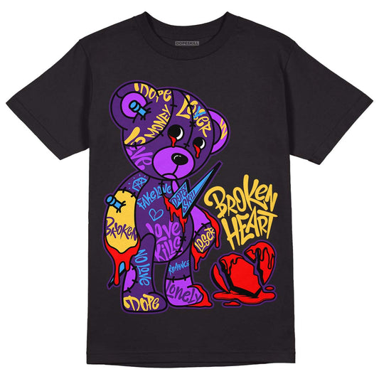 Jordan 12 “Field Purple” DopeSkill T-Shirt Broken Heart Graphic Streetwear - Black