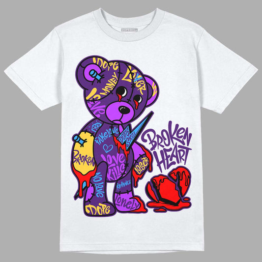 Jordan 12 “Field Purple” DopeSkill T-Shirt Broken Heart Graphic Streetwear - White
