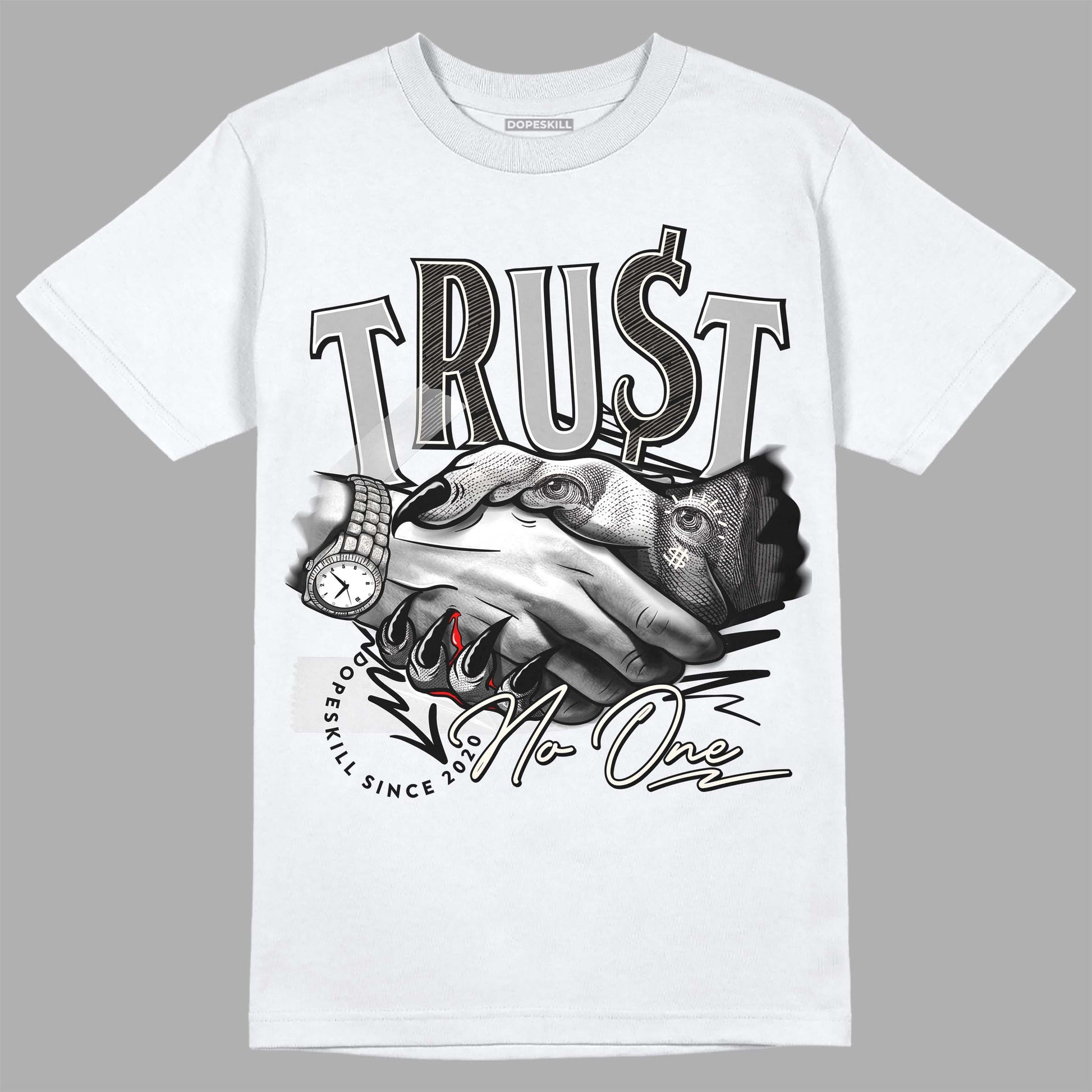 Jordan 3 “Off Noir” DopeSkill T-Shirt Trust No One Graphic Streetwear - White