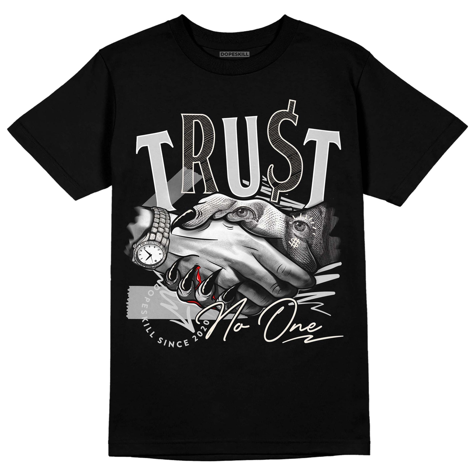 Jordan 3 “Off Noir” DopeSkill T-Shirt Trust No One Graphic Streetwear - Black