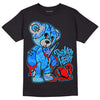 Jordan 2 Low "University Blue" DopeSkill T-Shirt Broken Heart Graphic Streetwear - Black