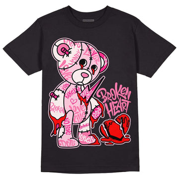 Dunk Low LX Pink Foam DopeSkill T-Shirt Broken Heart Graphic Streetwear - Black