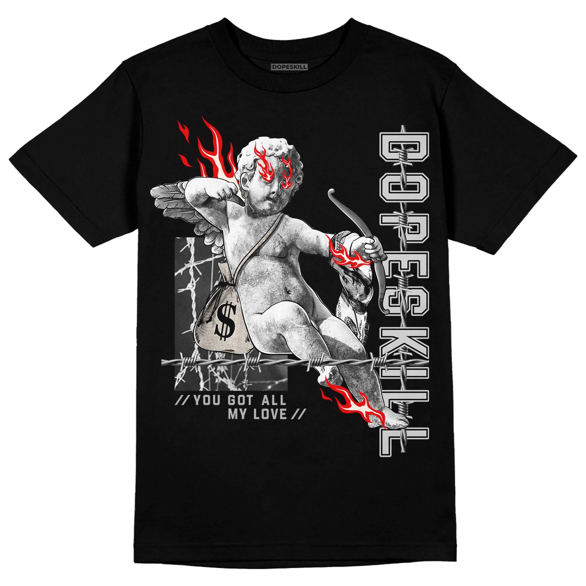 Jordan 3 “Off Noir” DopeSkill T-Shirt You Got All My Love Graphic Streetwear - Black