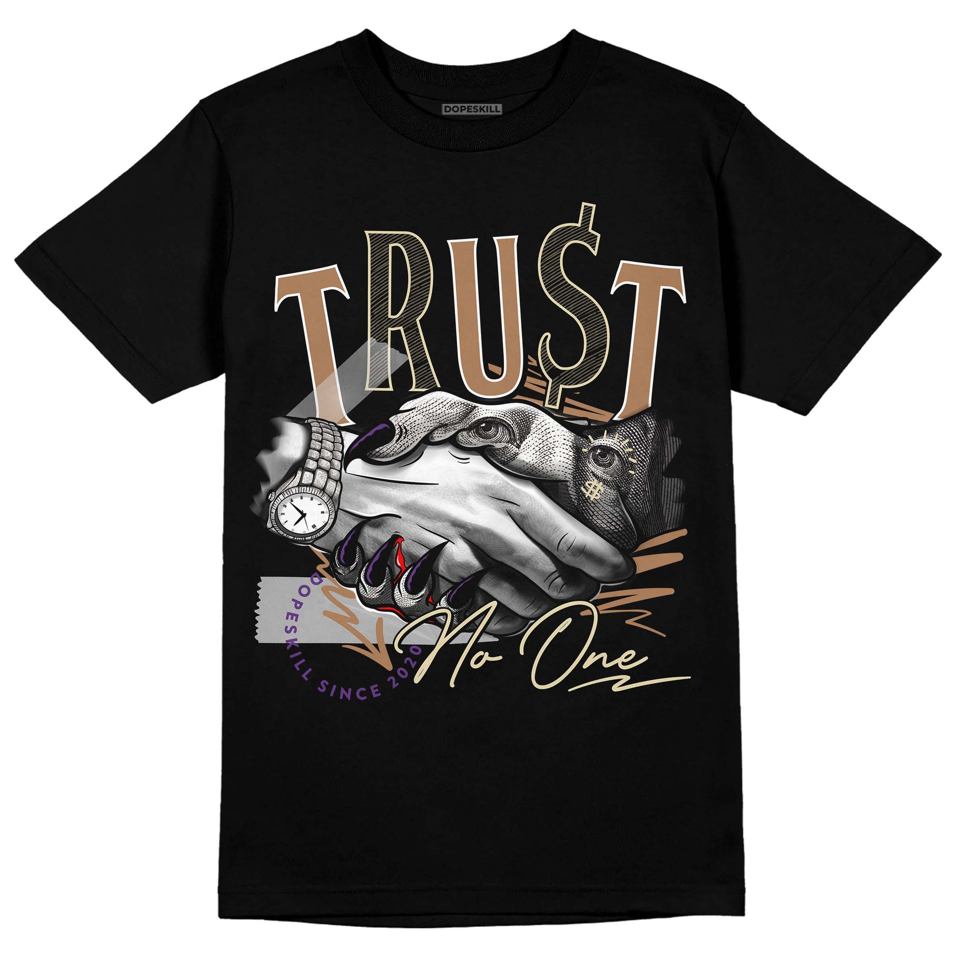 Jordan 6 WMNS Gore-Tex Brown Kelp DopeSkill T-Shirt Trust No One Graphic Streetwear - Black