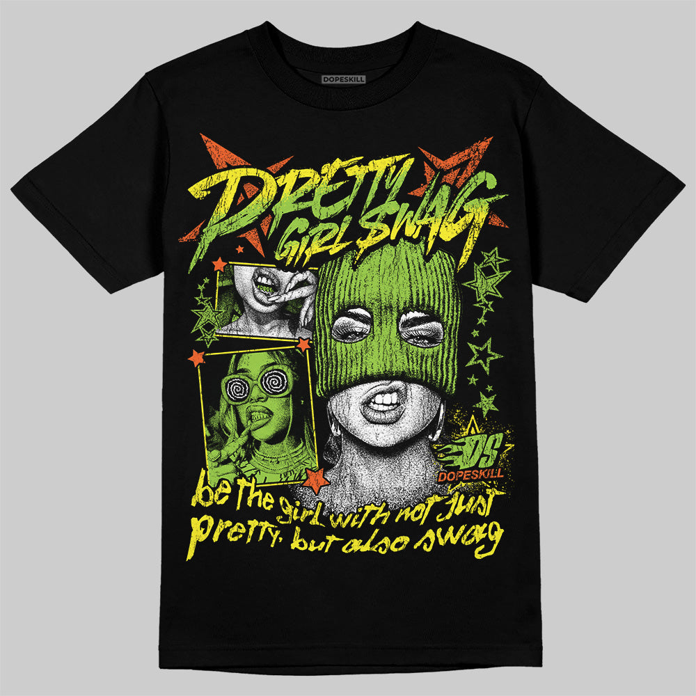 Neon Green Sneakers DopeSkill T-Shirt Pretty Girl Swag Graphic Streetwear - Black