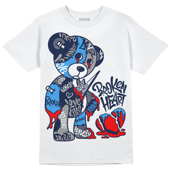 Jordan Spiz’ike Low “White/Obsidian” DopeSkill T-Shirt Broken Heart Graphic Streetwear - White