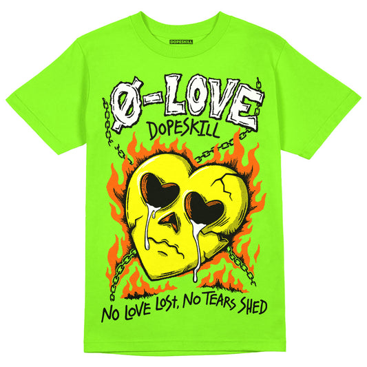 Neon Green Sneakers DopeSkill Neon Green T-Shirt Crying Heart Graphic Streetwear