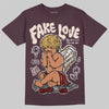 Adidas Samba OG Maroon Gold Metallic DopeSkill T-Shirt False Love Graphic Streetwear - maroon