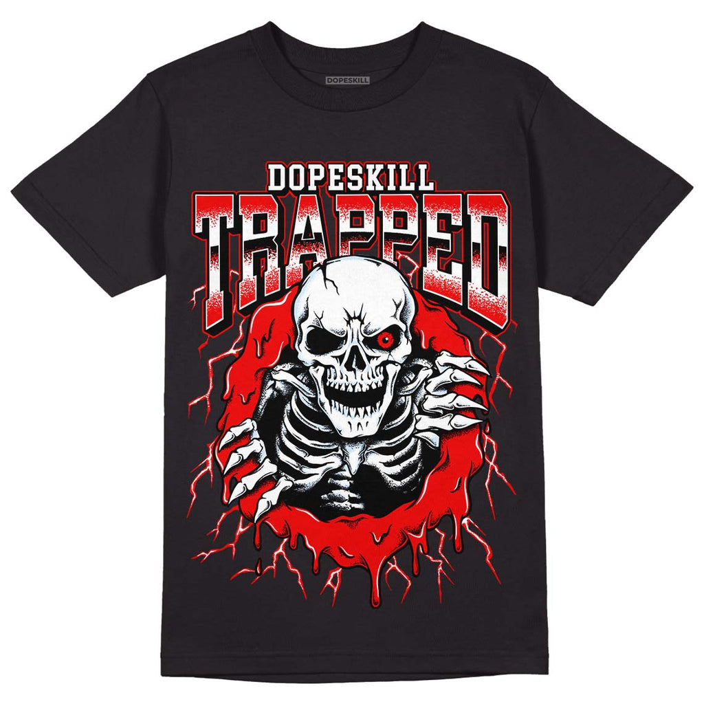 Jordan 11 Retro Cherry DopeSkill T-Shirt Trapped Halloween Graphic Streetwear - black