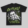 Green Oversize Print Outlast DopeSkill Graphic T-shirt Streetwear - Black