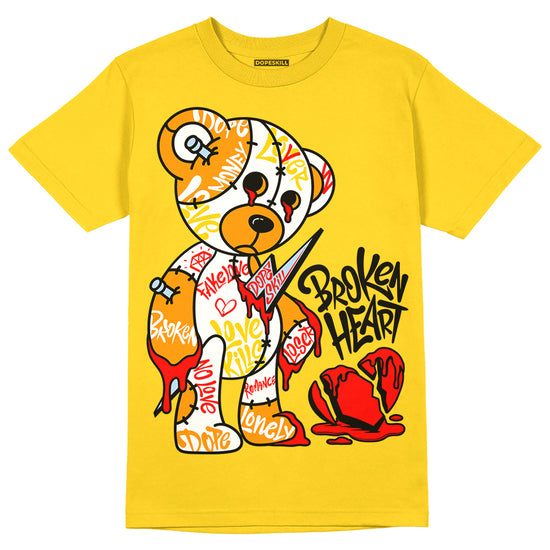 Jordan 6 “Yellow Ochre” DopeSkill Yellow T-shirt Broken Heart Graphic Streetwear