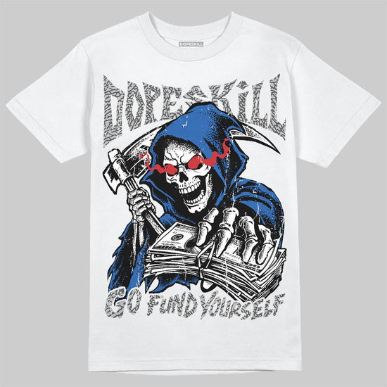 Jordan 3 "True Blue" DopeSkill T-Shirt Go Fund Your Self Graphic Streetwear - White