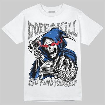 Jordan 3 "True Blue" DopeSkill T-Shirt Go Fund Your Self Graphic Streetwear - White