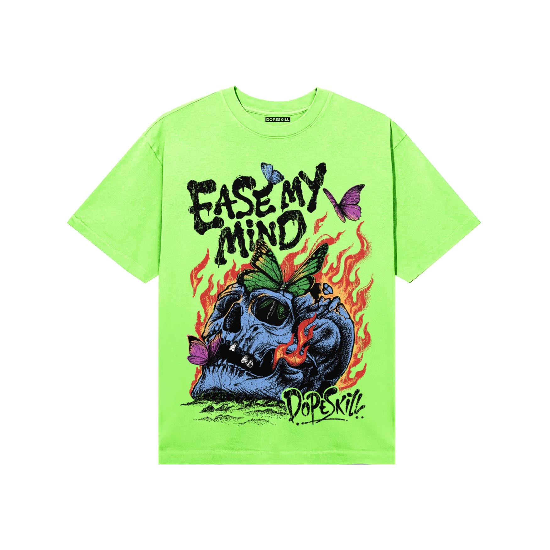 Neon Green Sneakers DopeSkill T-Shirt Ease My Mind Graphic Streetwear - Lime