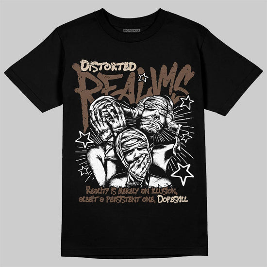 A Ma Maniére x Air Jordan 4 “Dark Mocha” DopeSkill T-Shirt Distorted Realms Graphic Streetwear - Black