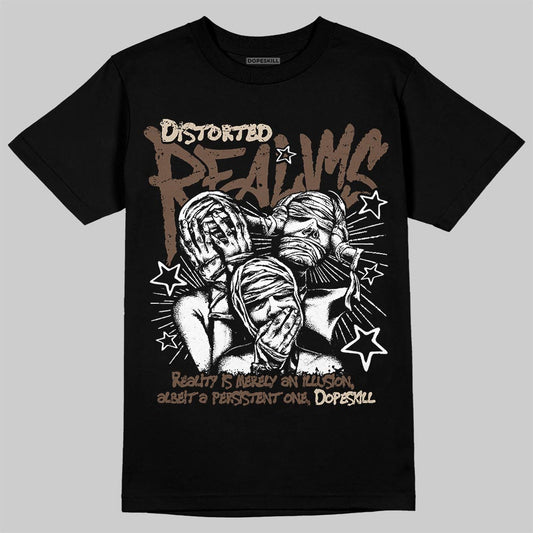 A Ma Maniére x Air Jordan 4 “Dark Mocha” DopeSkill T-Shirt Distorted Realms Graphic Streetwear - Black