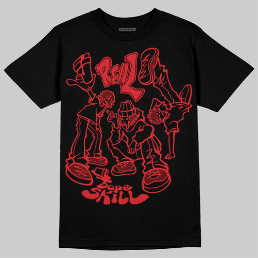 Jordan 3 Retro Fire Red DopeSkill T-Shirt Real Y2K Players Graphic Streetwear - Black