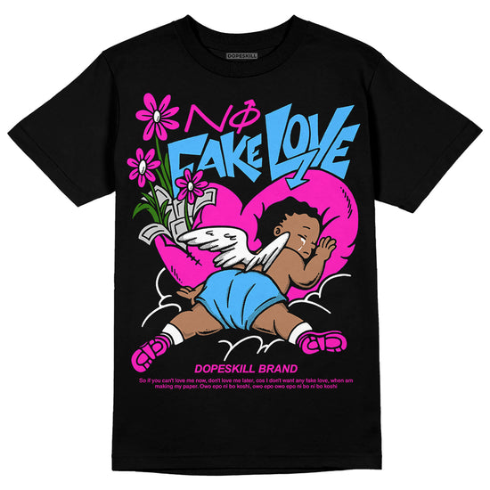 Dunk Low GS “Active Fuchsia” DopeSkill T-Shirt No Fake Love Graphic Streetwear - Black