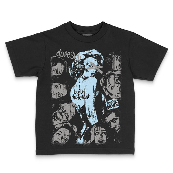 Jordan 4 Retro GS “Blue Chill” DopeSkill Toddler Kids T-shirt Built Different Graphic Streetwear - Black